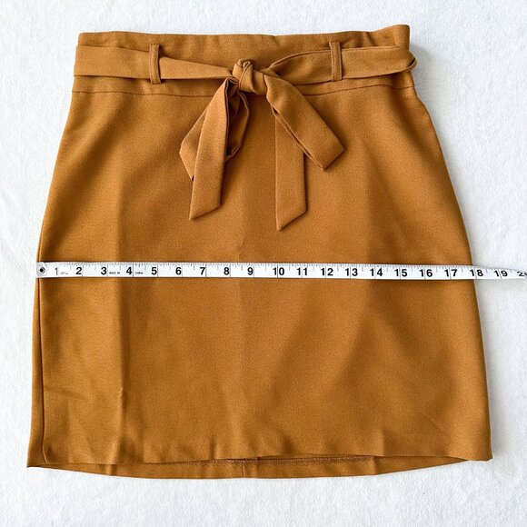 ASOS Mini Mustard Yellow Orange Gold Bow Tie Skirt - Size 4 (Small) - Picture 6 of 11